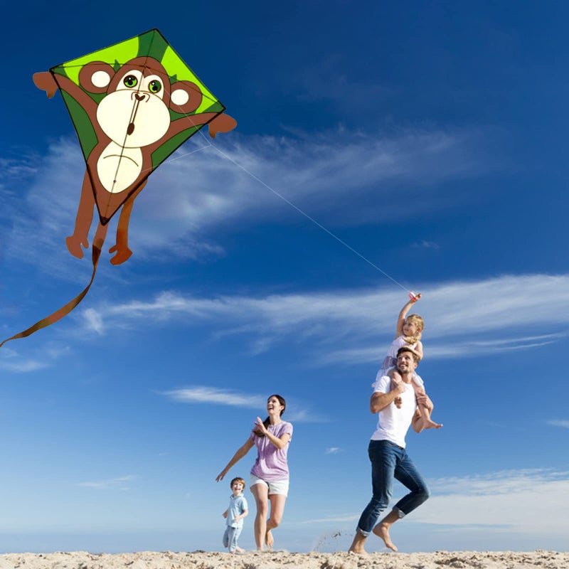 هينجدا كايت طائرات ورقية على شكل قرد كرتونية للأطفال من HENGDA KITE مع خط طائر - Image 4